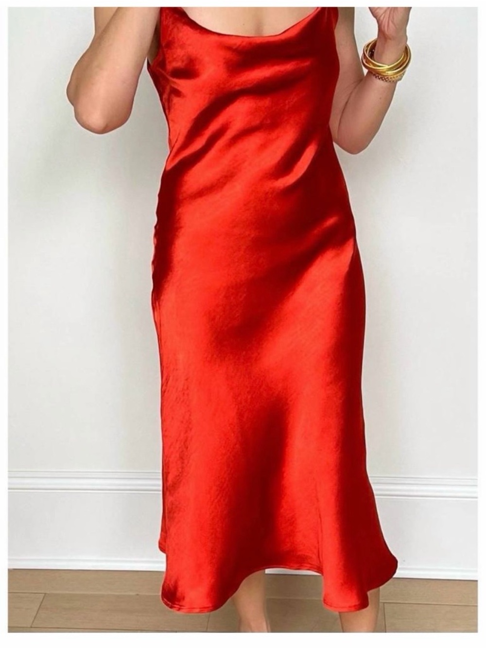 Zara Scarlet Backless Dress satin